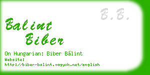 balint biber business card